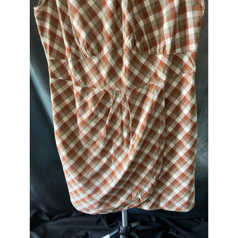 eShakti Custom Women's Brown Plaid Cotton Sleeveless Dress Casual Plus Size 22W - Picture 4 of 6